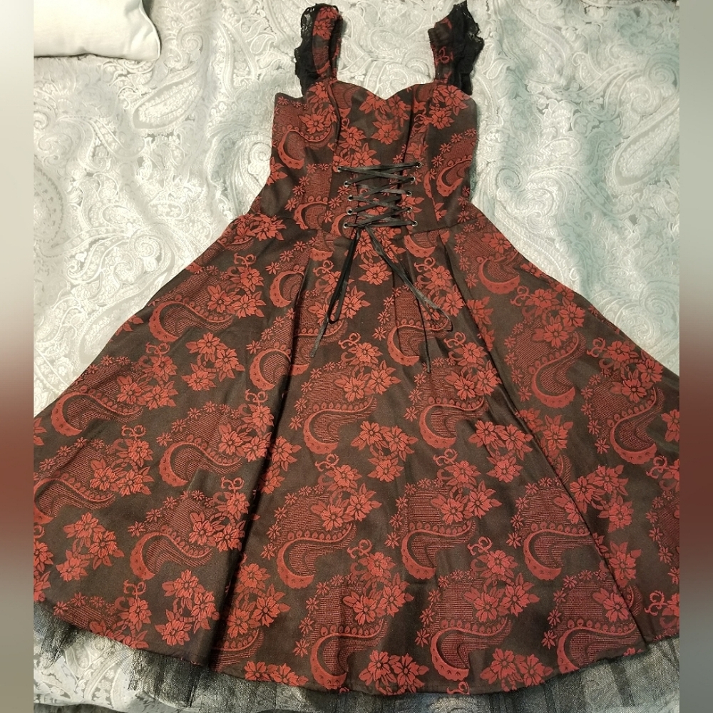 Red/Black Patterned Dress